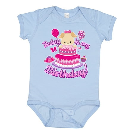 

Inktastic Today is My Birthday Puppy (pink) Gift Baby Girl Bodysuit