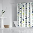thumbnail image 3 of Extra Long Boho Shower Curtain 72x84 Inches - Vintage Floral & Tropical Leaves Pattern, Waterproof Bohemian Bathroom Decor with 12 Hooks, Tribal Rustic Style, 3 of 5