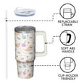 thumbnail image 3 of Halloween Bat Pumpkin 30 Oz Tumbler with Handle and Straw, Cute Spooky Cup, Holiday Gift Coffee Mug, 3 of 5