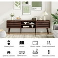 thumbnail image 4 of Soohow 70" Mid Century Modern TV Stands with Storage, Fluted Wood TV Stand for Living Room, Boho Media Console, Entertainment Center with Cable Management, 4 of 7