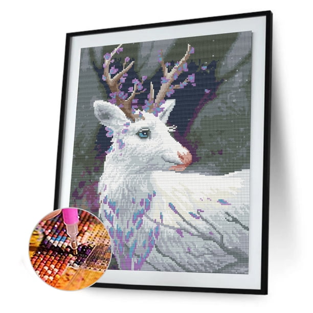Cuadros Decorativos 5D Diamante Pintura Blanco Antelope Set Full Square Picture DIY Home Ilustraciones Ehuebsd embutido en tela