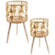thumbnail image 2 of Maceta tejida con patas de pie para el hogar, cesta para maceta, soporte de flores de madera, 2 uds., 2 of 5