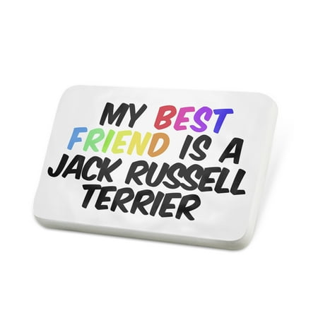 Porcelein Pin My best Friend a Jack Russell Terrier Dog from England Lapel Badge – (Best Dog Food For Jack Russell Terrier Puppy)