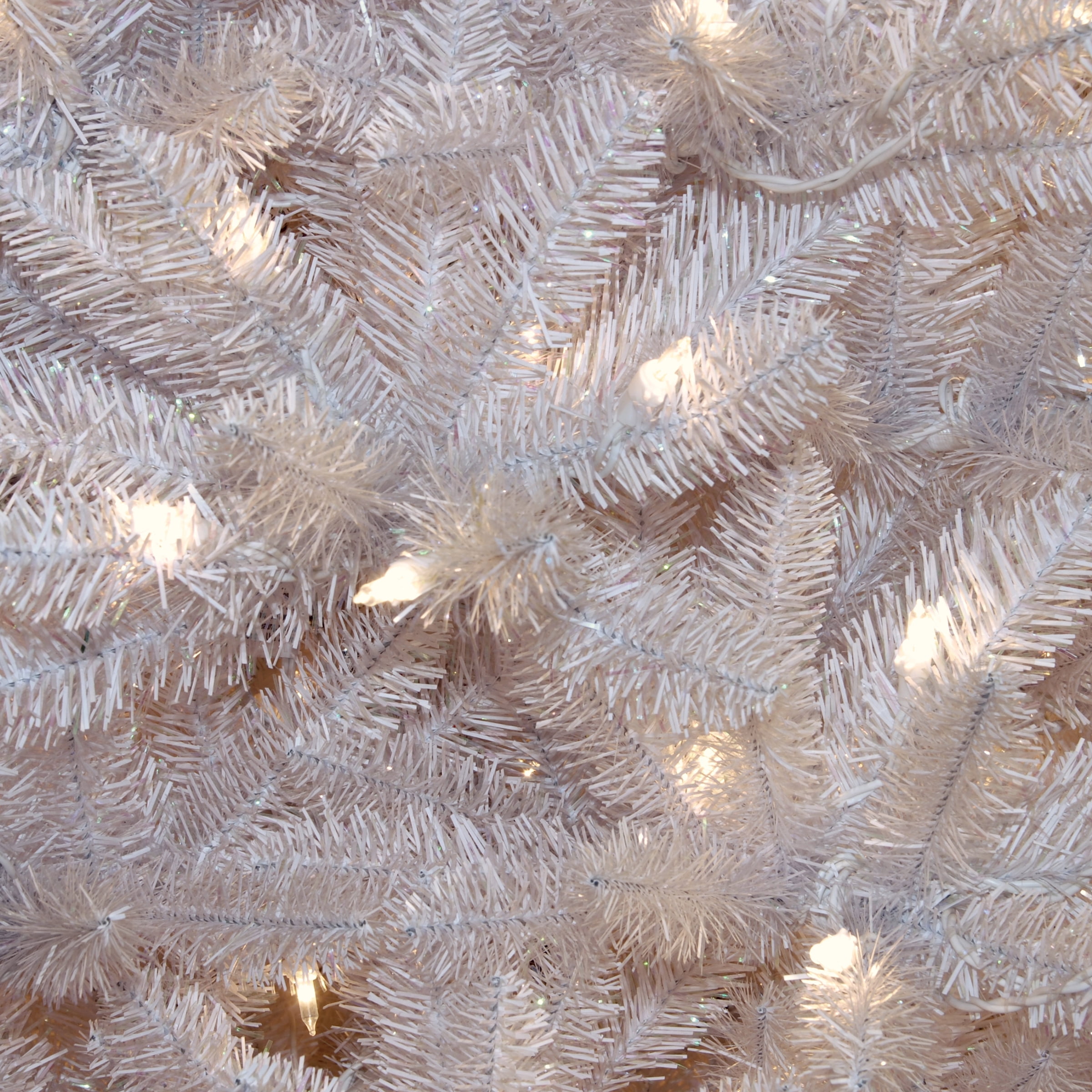 National Tree Company 6.5 ft. Pre-Lit Artificial Christmas Tree, White, Dunhill Fir, Clear Lights, Includes Stand
