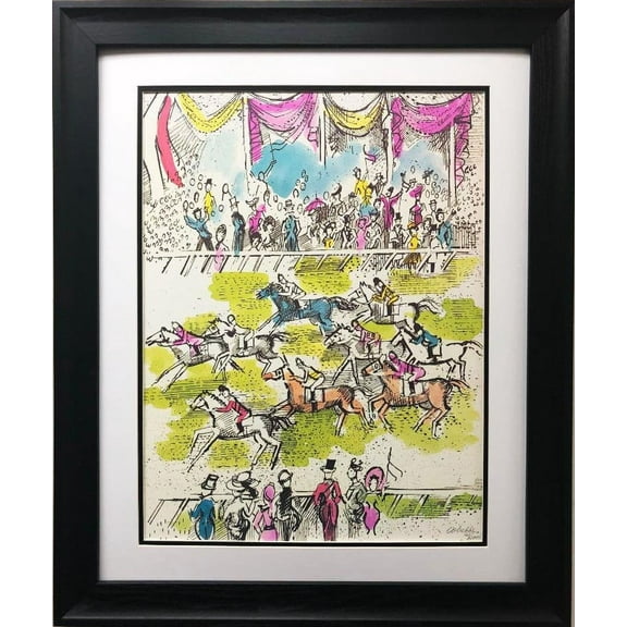Charles Cobelle "Horse Race" FRAMED New Art Hand Signed Generic