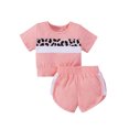 thumbnail image 1 of Ropa De Bebé (Niño O Niña) Traje De Niño Pequeño Verano Patchwork Estampado De Leopardo Top De Manga Corta Pantalones Cortos Conjunto De Dos Piezas Rosa Odeerbi LM103-10319, 1 of 9