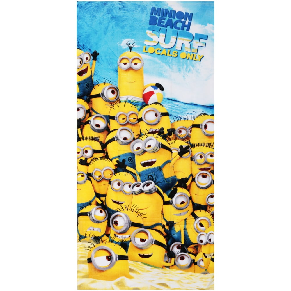 Universal Minion 28" x 58" "Minion Beach Surf Locals Only" Beach Towel