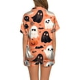 thumbnail image 3 of Halloween Pajamas Women 2 Piece Silk Pjs Women Halloween Button Down Short Sets For Women Womens Loungewear Cute Pj Sets Woman, 3 of 6