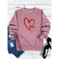 thumbnail image 5 of Xuanfei Women Heart Graphic Crew Neck Long Sleeve Side Pocket Top, 5 of 7
