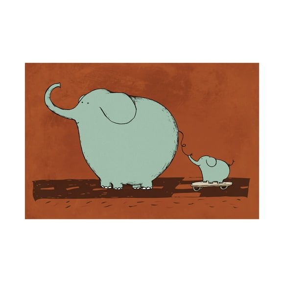 Carla Martell 'Skateboard Elephant' Canvas Art