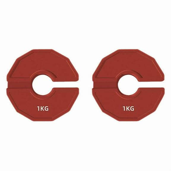 2Pcs Gym Micro-Type Plates Dumbbell Fractional Weight Plate Rubber Fractional Weight Plates Add-on Change Red 1KG