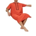 thumbnail image 4 of INSPIRE CHIC Nightshirts for Men's Loose Fit Short Sleeves Sleep Shirts Comfy Nightgown Orange Red XL, 4 of 4