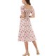 thumbnail image 3 of Vestido Midi de Mujer INSPIRE CHIC con Cuello Cuadrado, Mangas Cortas Abullonadas, Floral, Primavera Verano, Beige, 2XL, 3 of 6