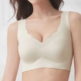 thumbnail image 5 of Womens Seamless Wireless Bra, Wide Strap V-Neck Breathable Casual Comfortable Smoothing Shaping Brassiere White XXL, 5 of 5