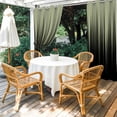 thumbnail image 4 of Outdoor Curtains for Patio Waterproof, Sage Green Black Ombre Outdoor Privacy Panels Grommet, Modern Abstract Striped Gradient Blackout Outside Curtains for Porch/Cabana 54"x95", 2 Panels, 4 of 8
