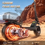 Electric Scooter,1200W Peak Motor,30 Mph,35 Miles ,All Terrain 10off Road Tires E-Scooter,Commuter Scooter with Seat & Storage Box