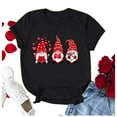 thumbnail image 3 of Daqian Womens Plus Size T-shirts 2021 Women Couples Lover Gnome Valentine's Day Short Sleeve Print T Shirts Tops Womens Graphic Tees Plus Size Black XXL(XXL), 3 of 7