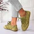 thumbnail image 4 of Willtoo Womens Retro Lace Up Flats Low Top Casual Sneakers Round Toe Lightweight Soft Sole Fashion Walking Trainers Daily Outdoor Driving Shoes, 4 of 5