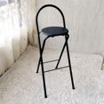 thumbnail image 1 of Folding bar stool 65 cm, kitchen stool with backrest, black, 1 of 5