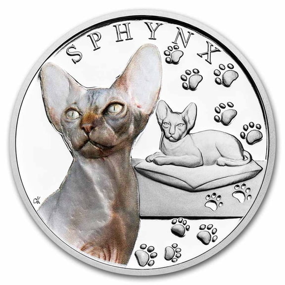 2025 Niue 1 oz Silver Proof Cat Breeds: Sphynx