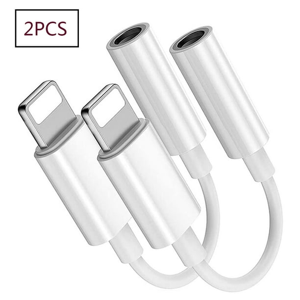Adaptador de auriculares Adaptador adicional Adaptador de audio y carga de 3,5 mm Cable de audio adicional para iPhone 7 Blanco Vhermosa LL-1631
