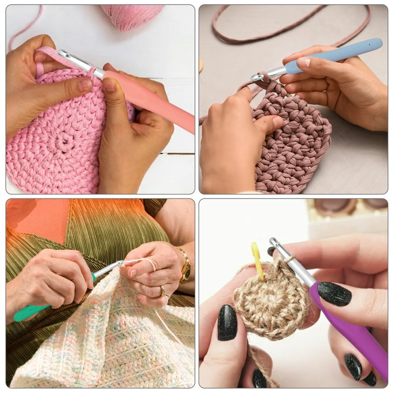 Size 12 Crochet Hook Set, 2mm(B)-10mm(N) Ergonomic Crochet Hook with  Storage Bag, Suitable for Arthritic Hands, Extended Hook Head Crochet Hook.