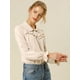 thumbnail image 2 of INSPIRE CHIC Blusa Camisa Tops Con Botones Manga Larga Pu?o Elástico Detalle De Volantes Para Mujeres Albaricoque L, 2 of 6