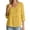 Yellow, variant on Women V Neck Long Sleeve Button Down Shirt Loose Casual Top,Navy,2XL