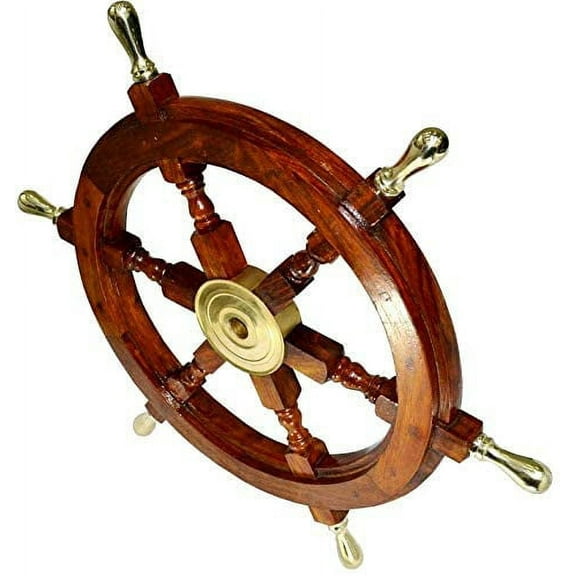 Ship Wheel Wooden 24" Ship Wheel Nautical Boat Pirate Home Decor