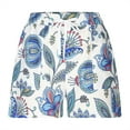 thumbnail image 3 of Sakmal Shorts for Women 5" White Floral Print Beach Vacation Hawaiian Shorts with Pockets, 3 of 5