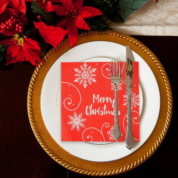 xihome Servilletas de papel desechables navideñas, paquete de 20 unidades. Decoracin festiva para mesas en fiestas y celebraciones de cumpleaños.
