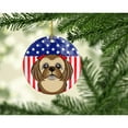 thumbnail image 2 of Carolines Treasures BB2179CO1 American Flag and Chocolate Brown Shih Tzu Ceramic Ornament  3 in multicolor, 2 of 2
