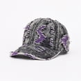 thumbnail image 7 of Only Moment Purple Holey Baseball Cap Structured Baseball Hats for Men Women Polyester,Cotton Breathable Tucker Hat Laser Cut Air Mesh-Back Cooling Golf Hat One Size, 7 of 7