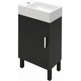 thumbnail image 6 of DWVO 16 Inch Bathroom Vanity Sink Combo for Small Space, Freestanding Bathroom Cabinet with Undermount Sink, Modern Bathroom Storage Vanity Soft-Close Doors, Black, 6 of 14