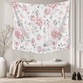 thumbnail image 5 of Pink Rose Tapestry for Bedroom Wall Hanging Tapestry, Modern Simple Romantic Flowers Floral Leaves Ceiling Backdrop Tapestries Poster Blanket Wall Decor for Teens Room Living Room Dorm 59" x 79", 5 of 8