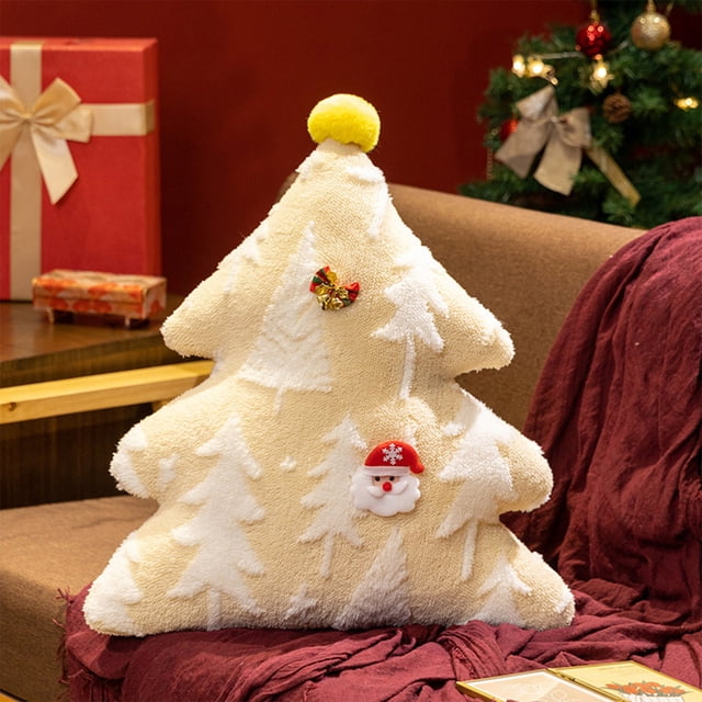 Seyotauo Christmas Woman Man Pillow Creative Biscuit P Soft Throw Pillows Stuffed Premium Polyester Fiber Sofa Cushion Party Decor for Sofa Couch Bedroom Living Room
