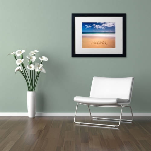 Trademark Fine Art 'Aloha' Canvas Art by Pierre Leclerc, White Matte, Black Frame