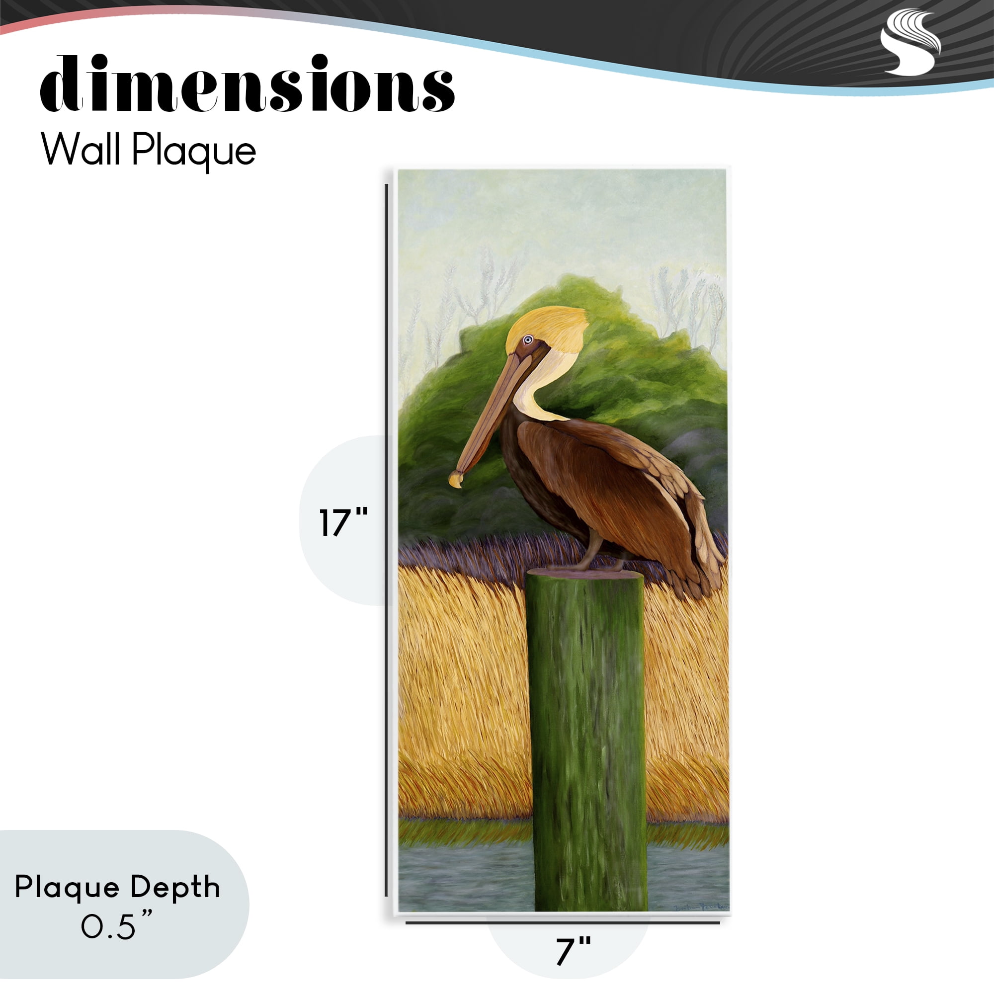 Stupell Industries Perched Blue Eyed Pelican Wall Plaque Art, design by Barbara Fallenbaum