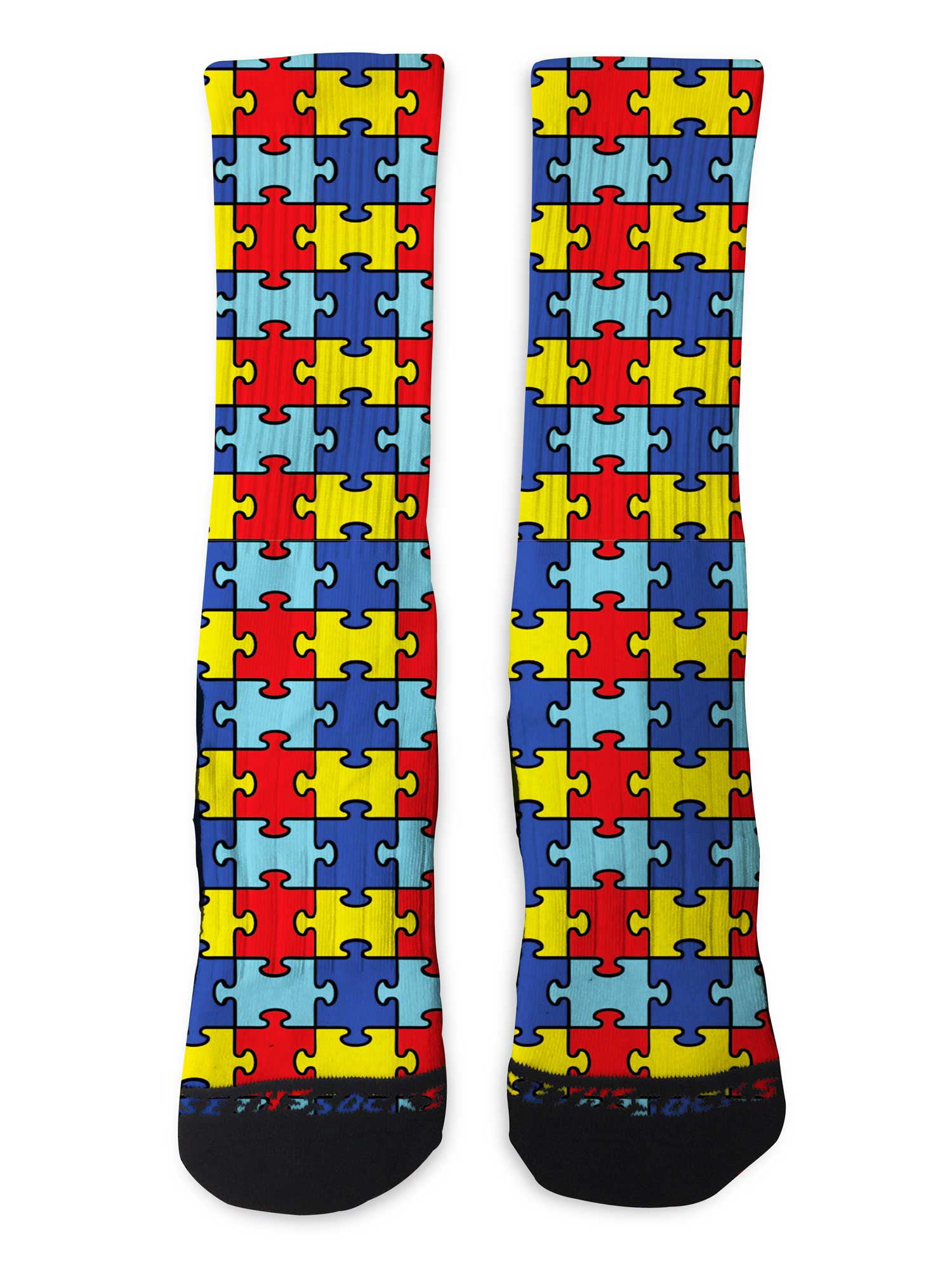 Seths Socks Custom Autism Awareness Athletic Crew Socks Large - Walmart.com