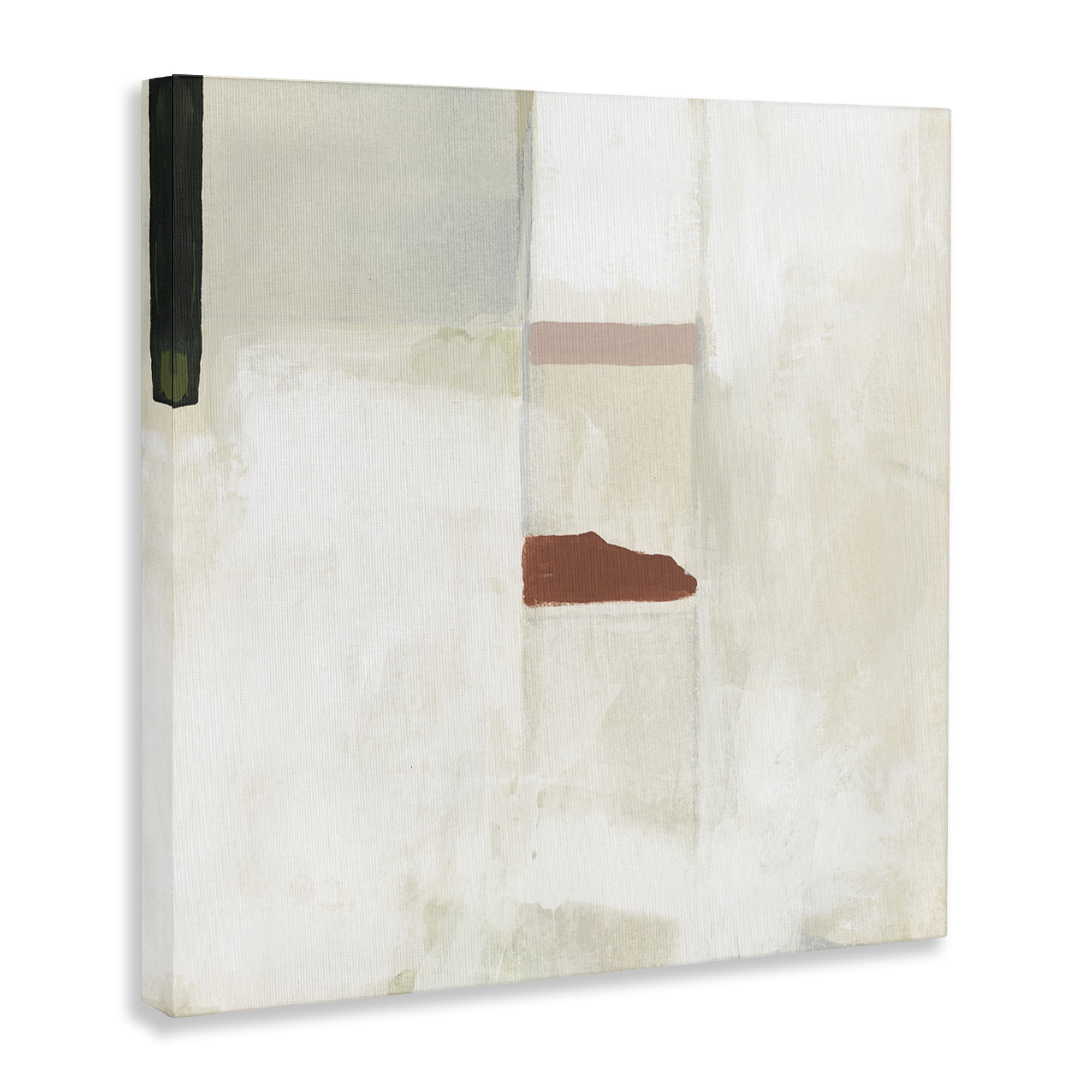 Stupell Industries Abstract with Terracotta Accent Abstract Painting Gallery Wrapped Canvas Art Print Wall Art, 36 x 36