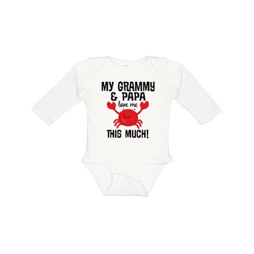 Inktastic Grammy and Papa Love Me Boys or Girls Long Sleeve Baby Bodysuit