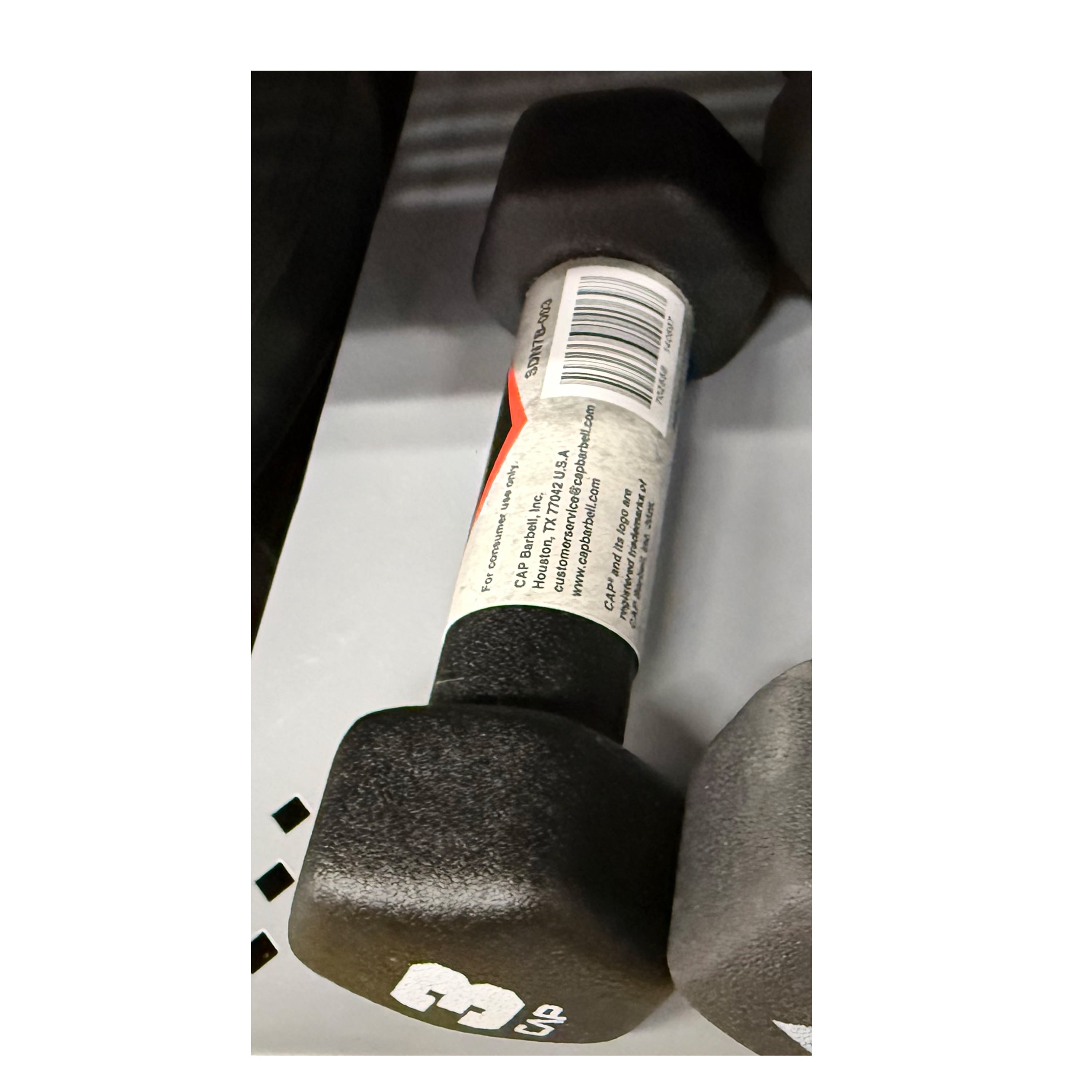 CAP, 3lb Neoprene Dumbbell, Black, Single