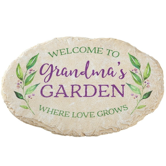 Oval-Shaped Where Love Grows Garden Stone, 100% Resin, Outdoor Décor - Measures 11 1/2" Wide x 8" High