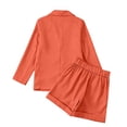 thumbnail image 6 of Wxolcjlv Girls Formal Outfits Solid Color Button Lapel Blazer Baggy Shorts Sets, Sizes 3-14, 6 of 7
