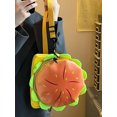 thumbnail image 4 of Bolso bandolera de hamburguesa de PU de gran capacidad para mujer Mochila de viaje divertida (Amarillo), 4 of 5