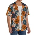 thumbnail image 2 of Susaid Whimsical peony blossom Print Men's Polo Shirts Button Down Short Sleeve Casual Summer Beach Vintage Shirts for Men-XX-Large, 2 of 5