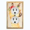 thumbnail image 1 of Metal Light Switch Plate Outlet Cover Baby Llama Flower Crown Portrait LLA003, 1 of 13