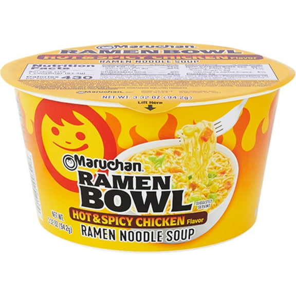 Maruchan Bowl Hot & Spicy Chicken Flavor Ready-to-Cook Ramen Noodles, 3.32 oz