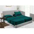 thumbnail image 2 of Split Queen 5-Piece Sheet Set, 400-TC Giza Cotton, 10 inch Deep Pockets - Teal Blue, 2 of 7