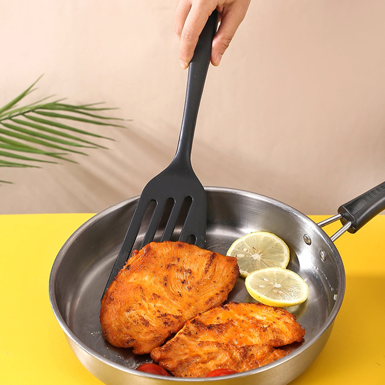 Kitchen Fish Frying Spatula Non-Slip Stainless Steel Leaky Shovel Wide  Pizza Turners Meat Egg Scraper